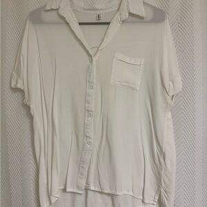 Elegant White Short Sleeve Blouse
